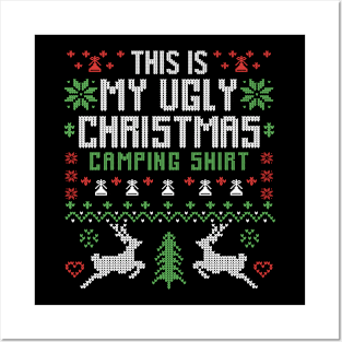 Ugly Christmas Camping Shirt Posters and Art